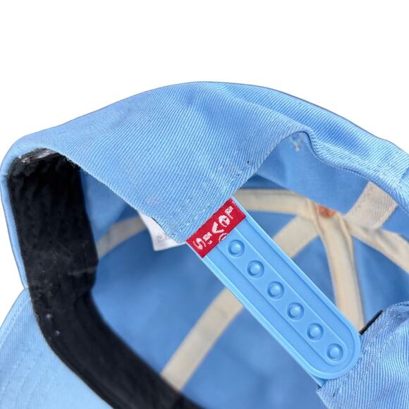 Levis Blue Adjustable Cotton Baseball Cap With Red Logo Patch - Picture 3 of 6